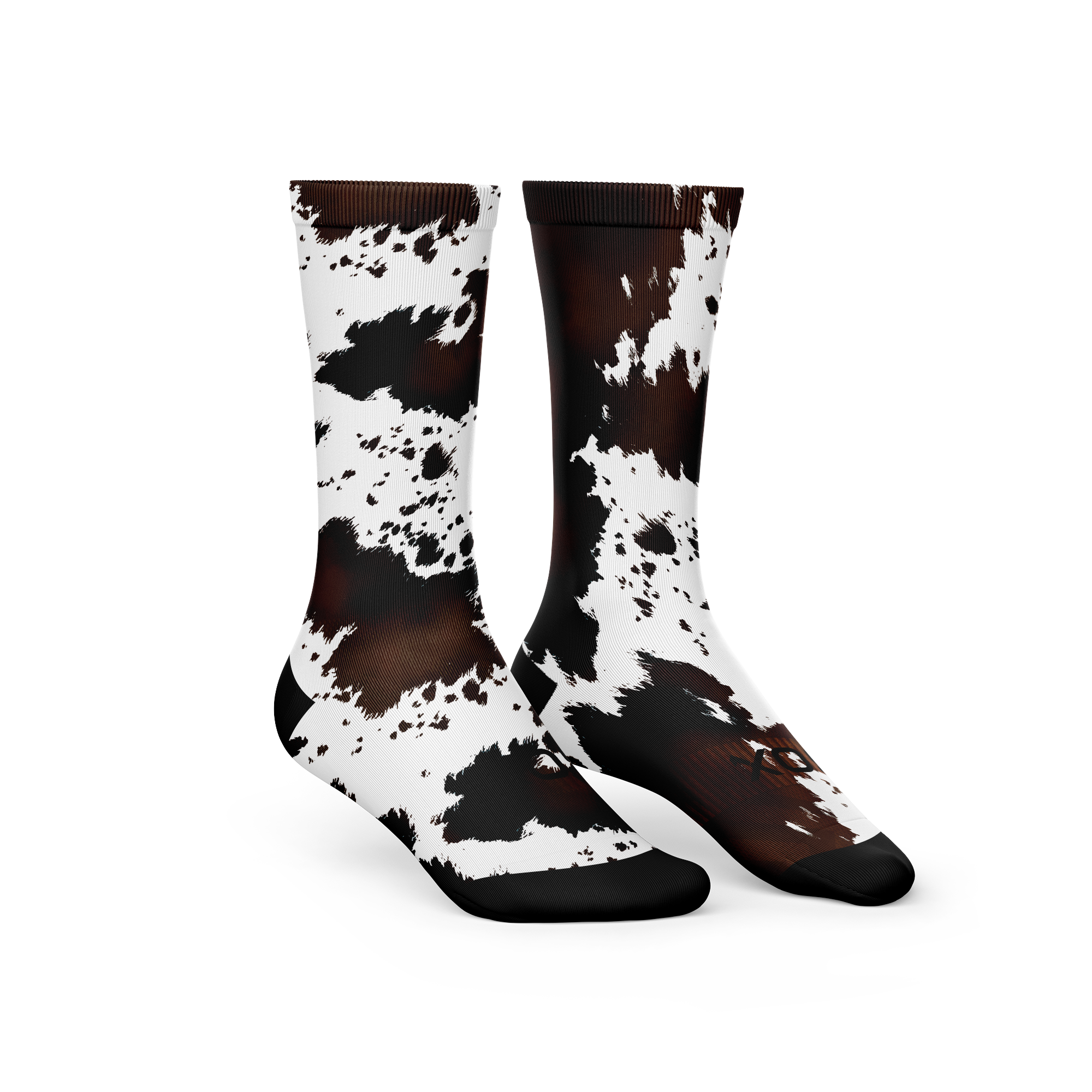 Cow Print Crew Socks