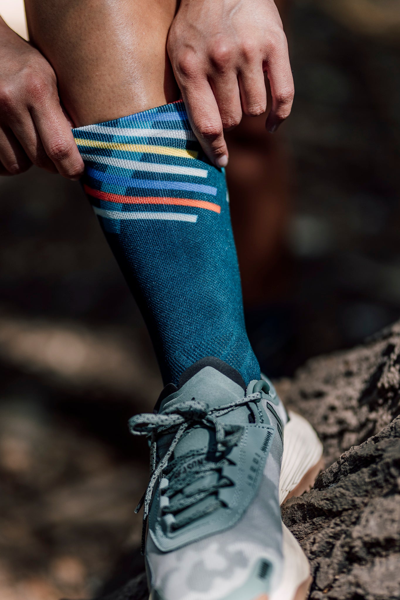 Performance Teal Crew Socks