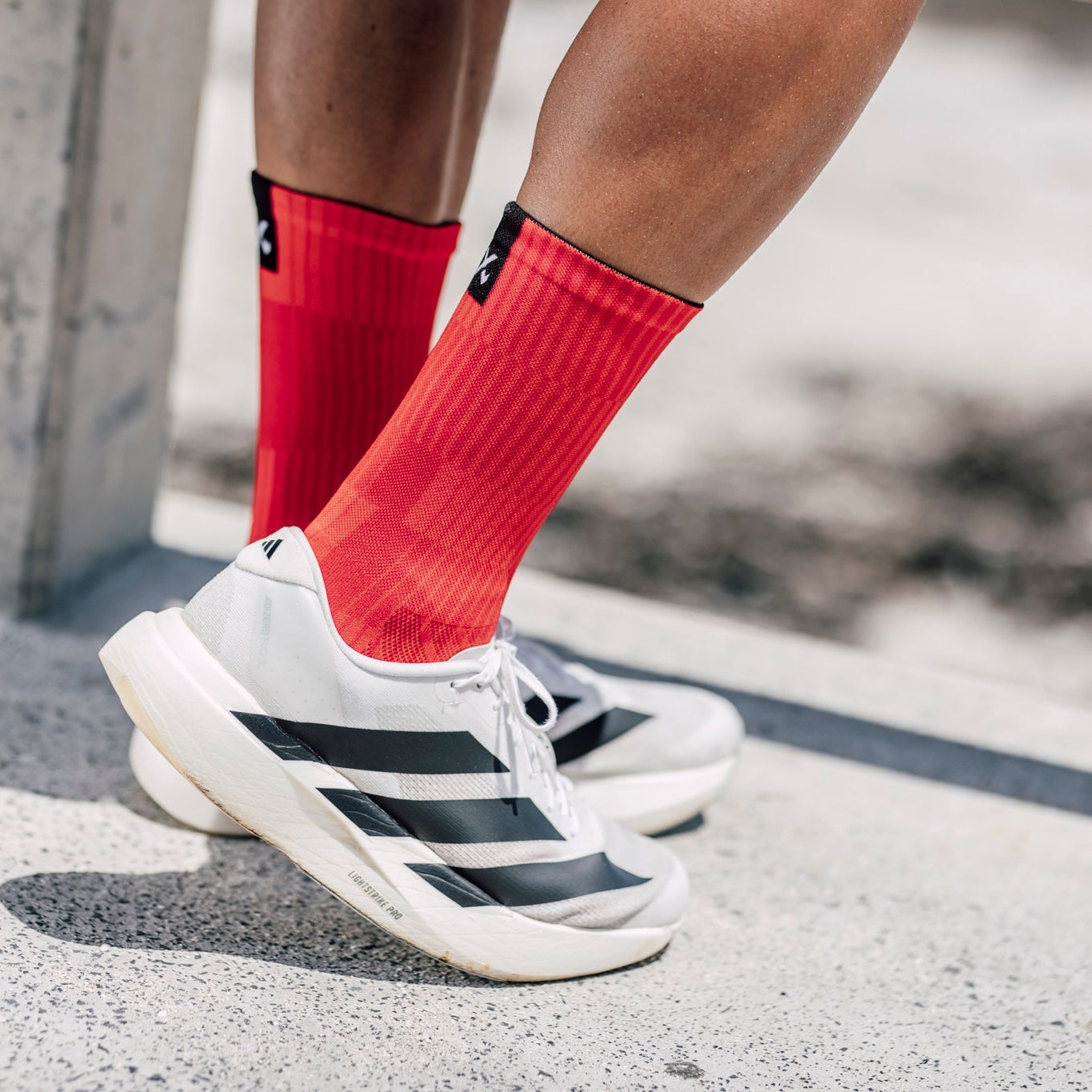 Slight Red Crew Socks