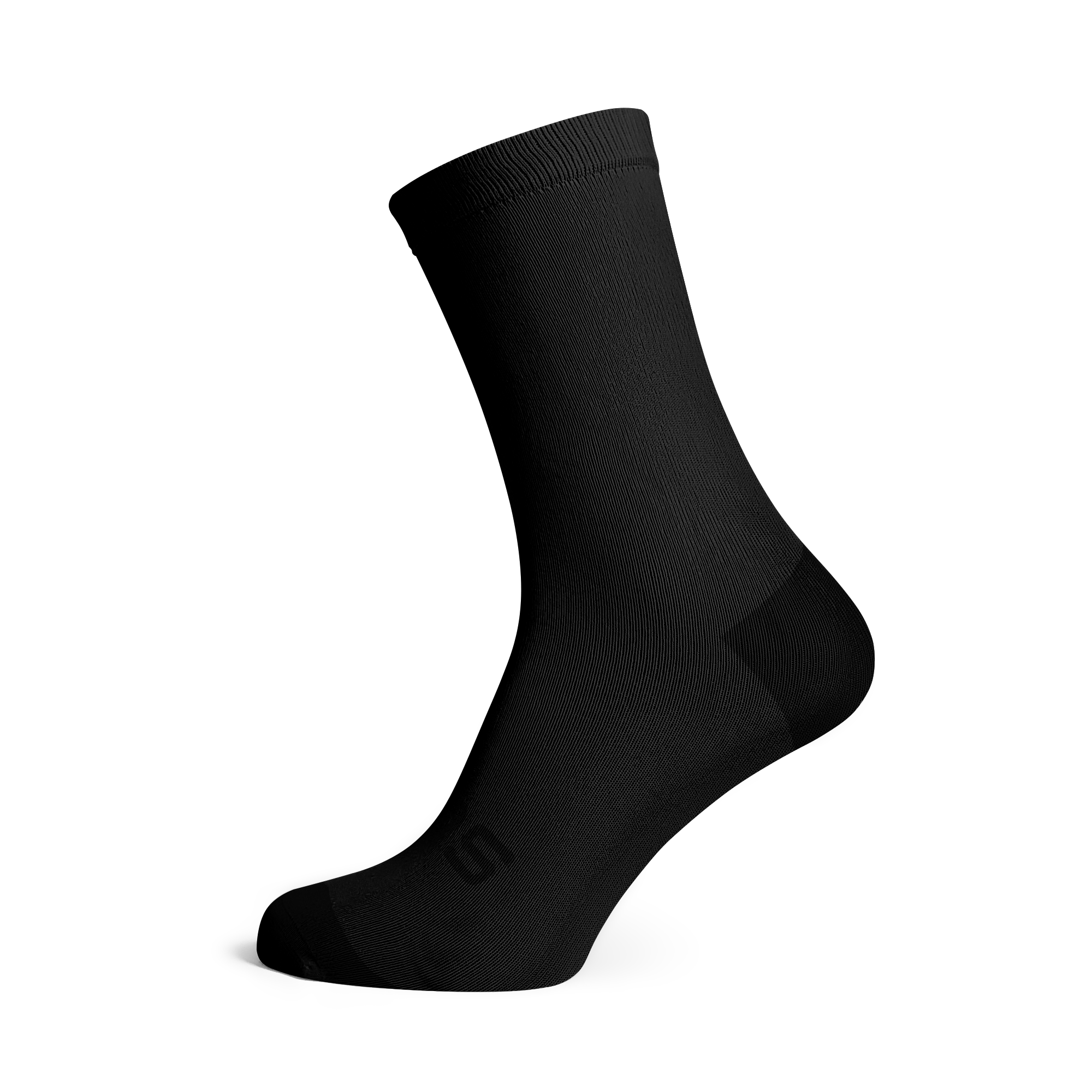 Solid Black Casual Crew Socks