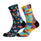 Balloon Animals & Blocks Kids Crew Socks Combo