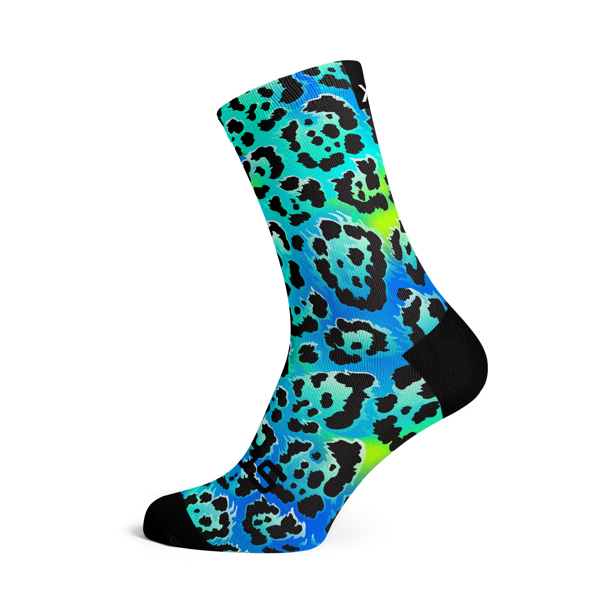 Electric Leopard Blue Socks