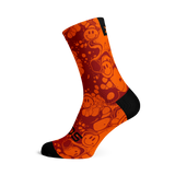 Neon Slide Orange Crew Socks