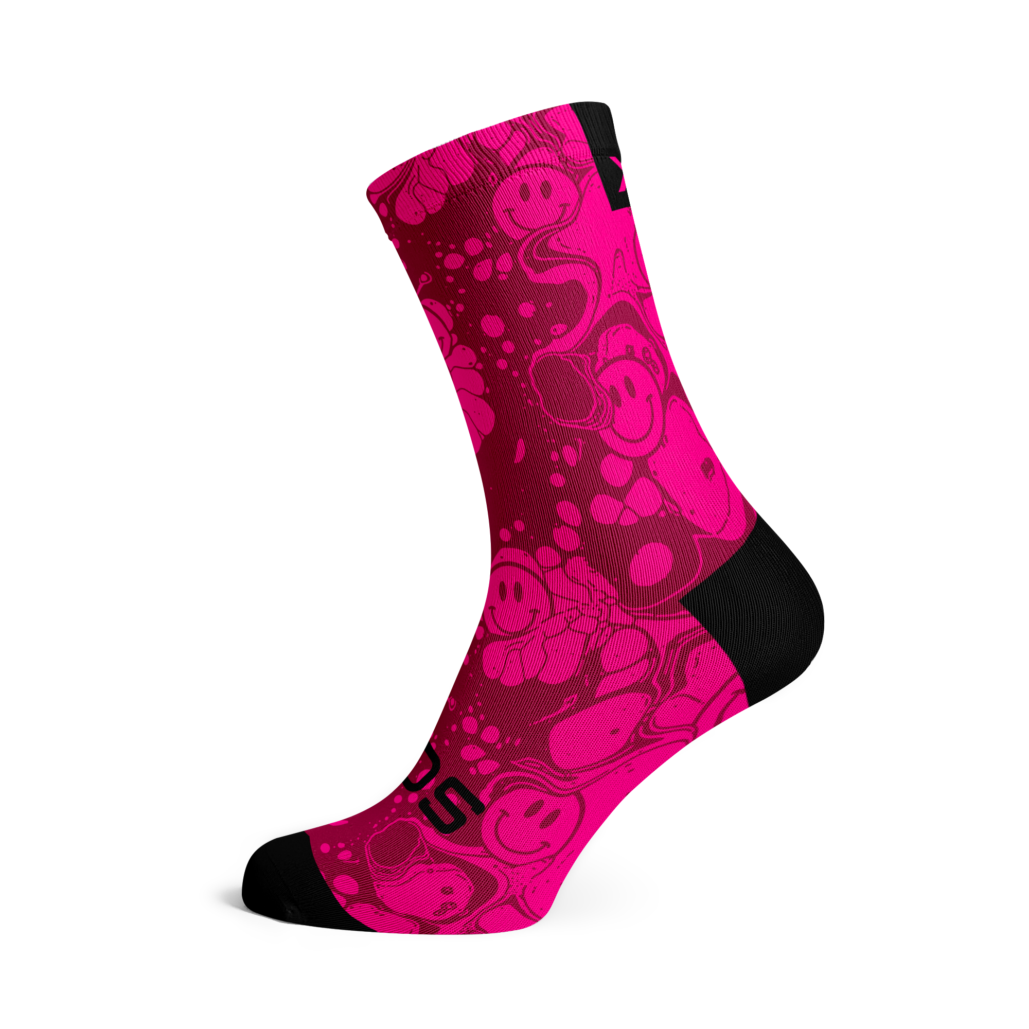 Neon Slide Pink Crew Socks