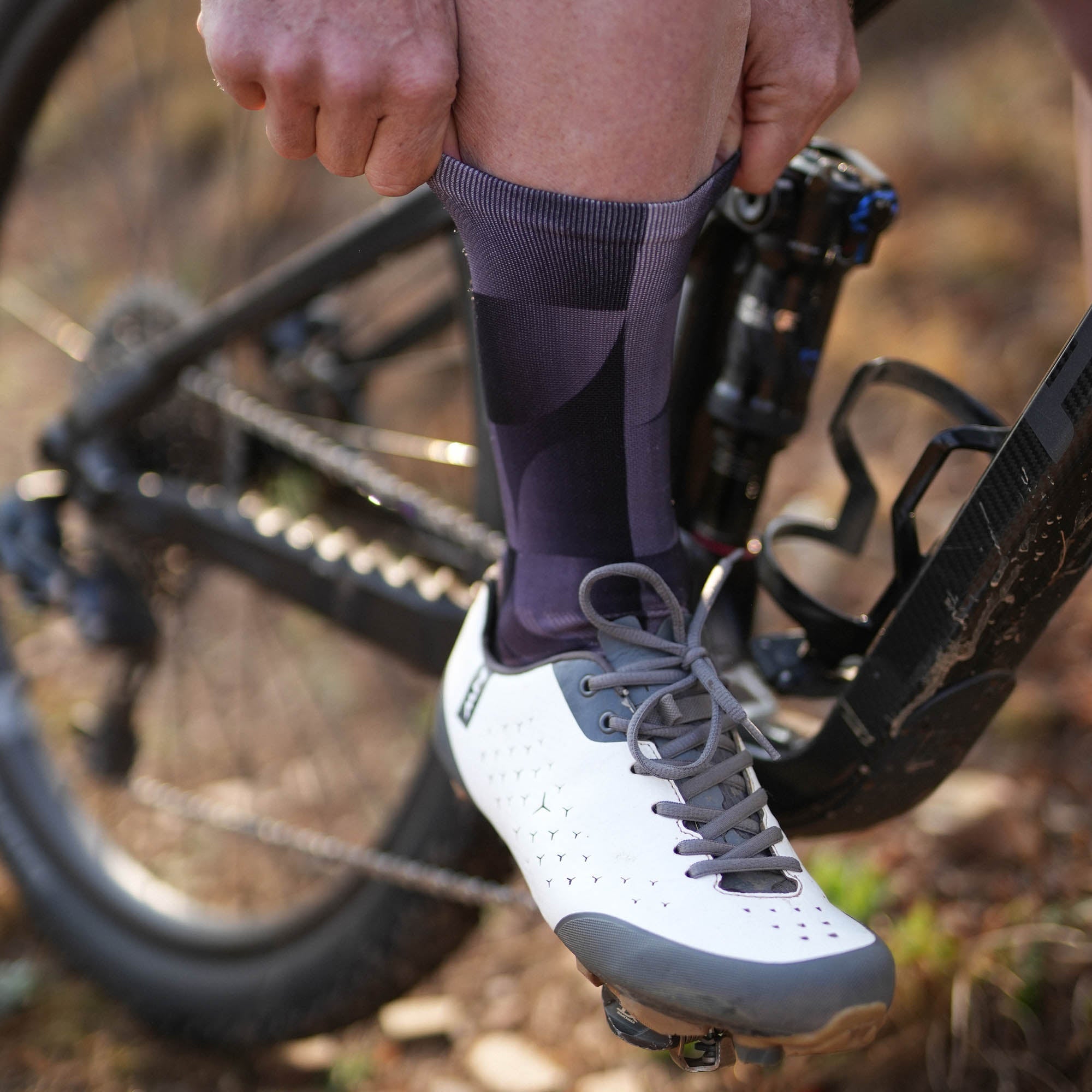 Solid Charcoal Casual Crew Socks