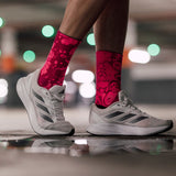Neon Slide Pink Crew Socks