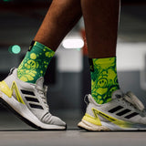Neon Slide Yellow Crew Socks
