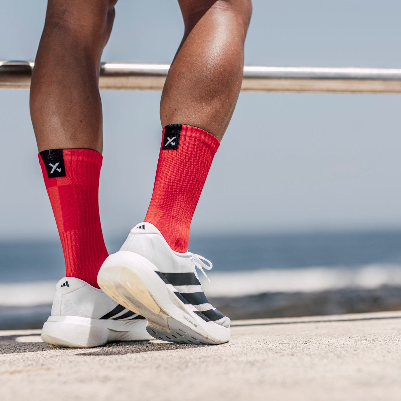 Slight Red Crew Socks