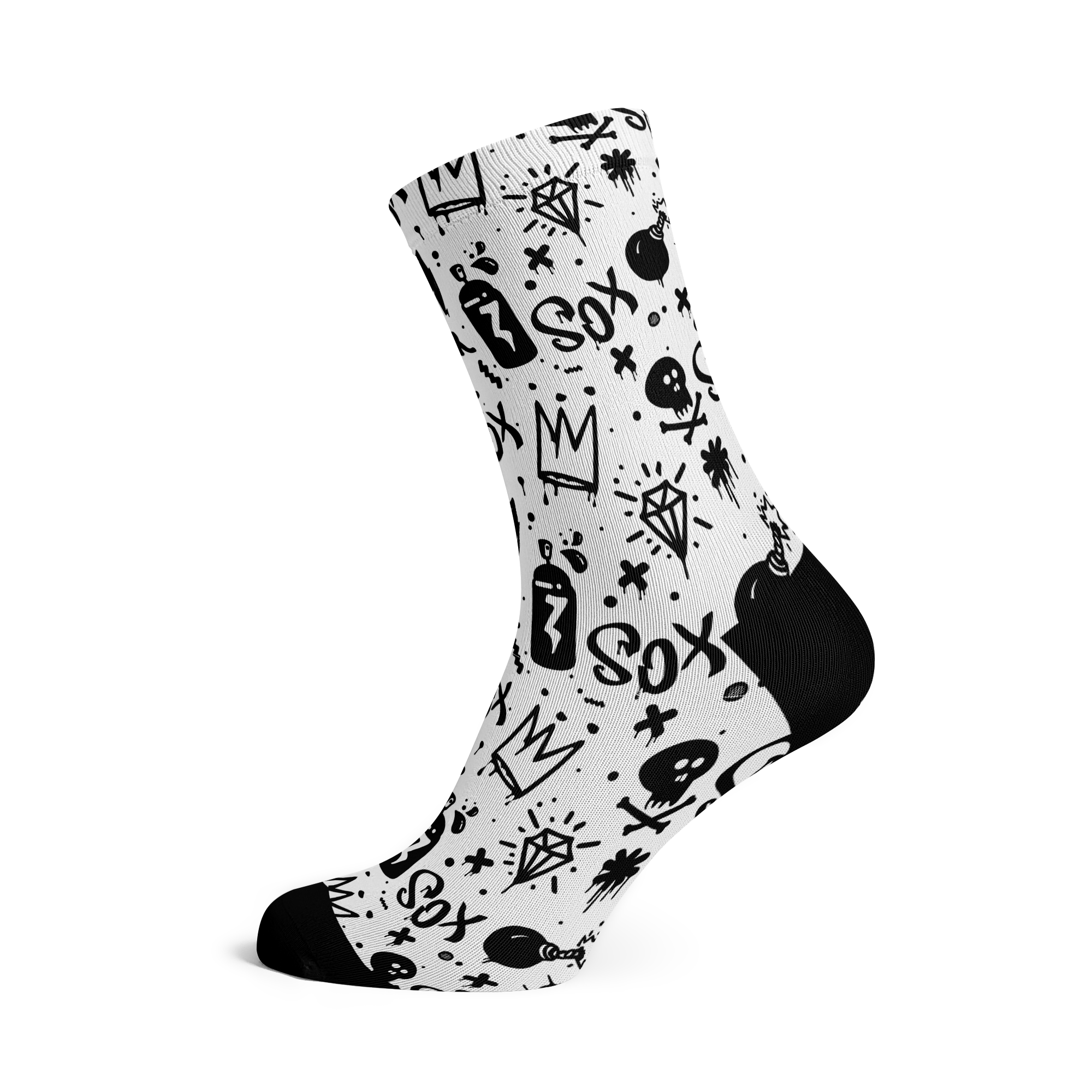 Sox Footwear | Doodle White Socks